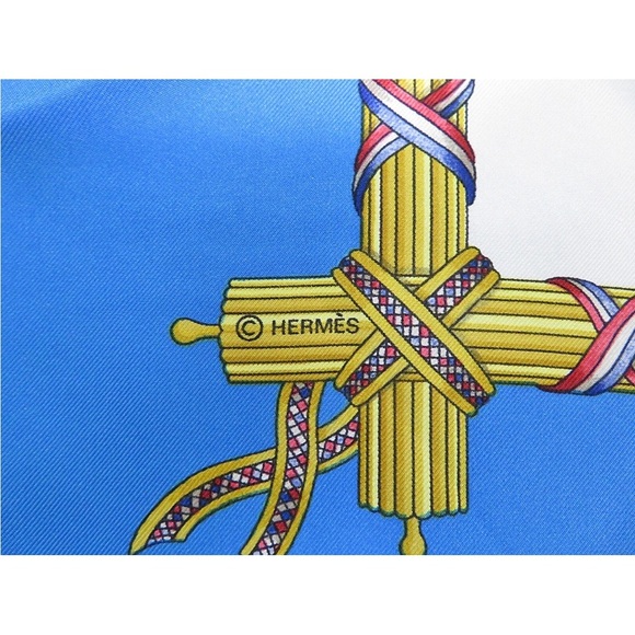 Hermes Tricolor and Gold Silk Scarf - Picture 9 of 11